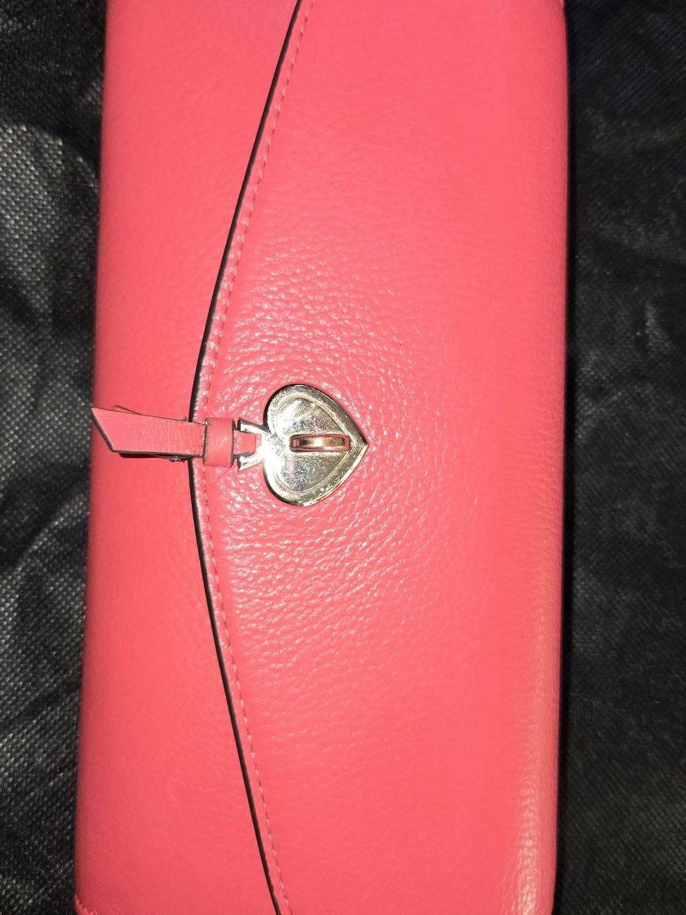 Kate Spade Marti Large Slim Flap Wallet Pebbled Leather Pink Coral K6402